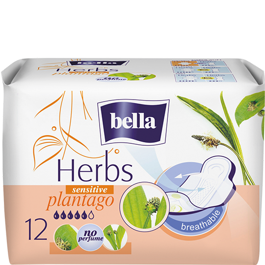 Bella Herbs sanitary pads with narrowleaf plantain